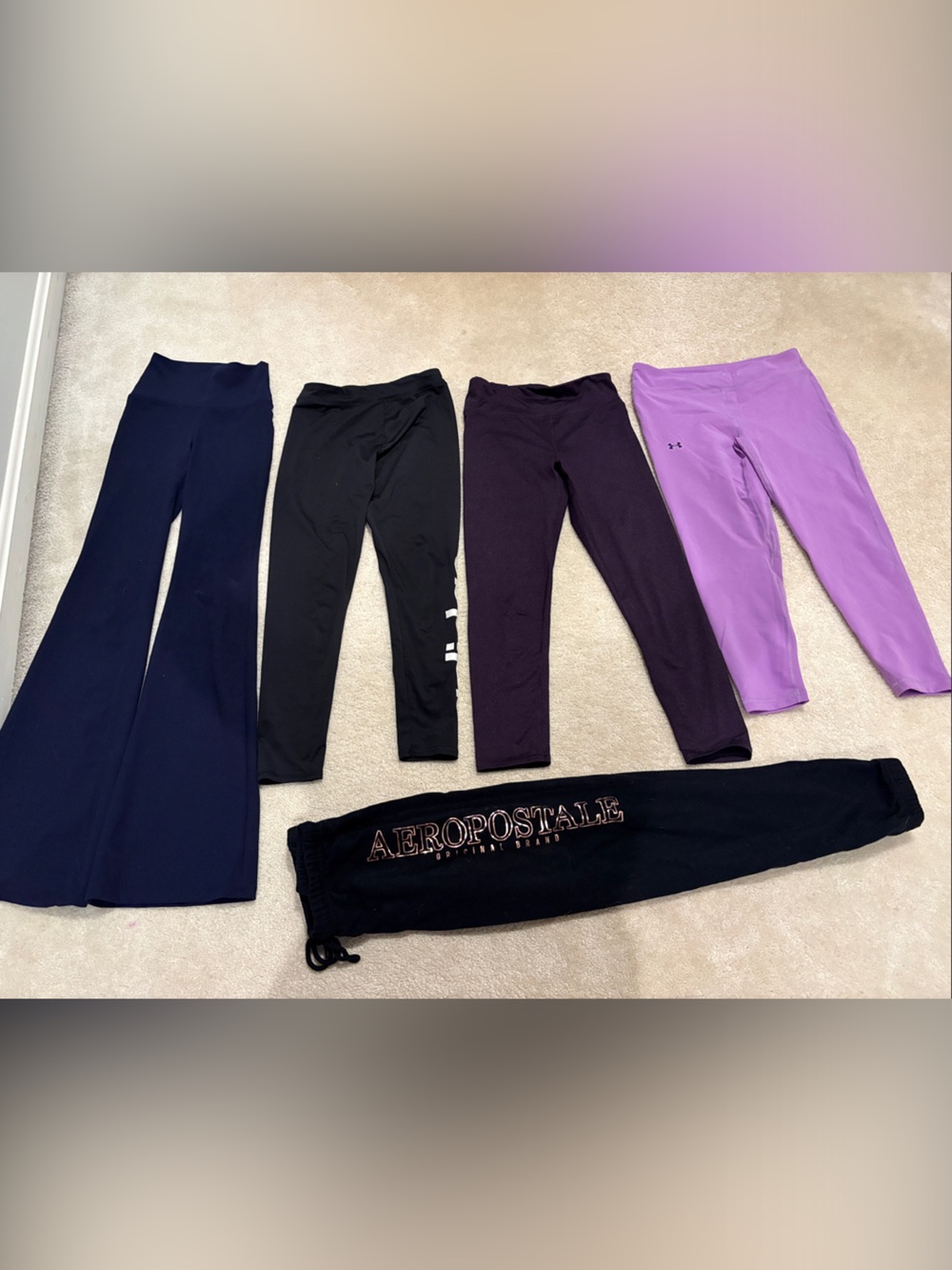 Aeropostale Black Logo Sweatpants with Elastic Drawstring Hem